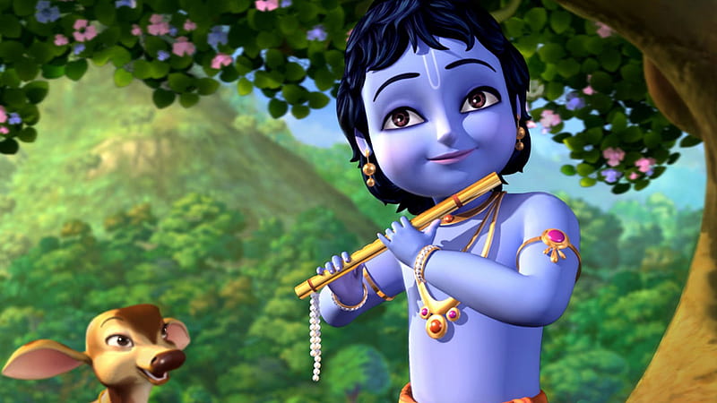 Cartoon of Lord Krishna